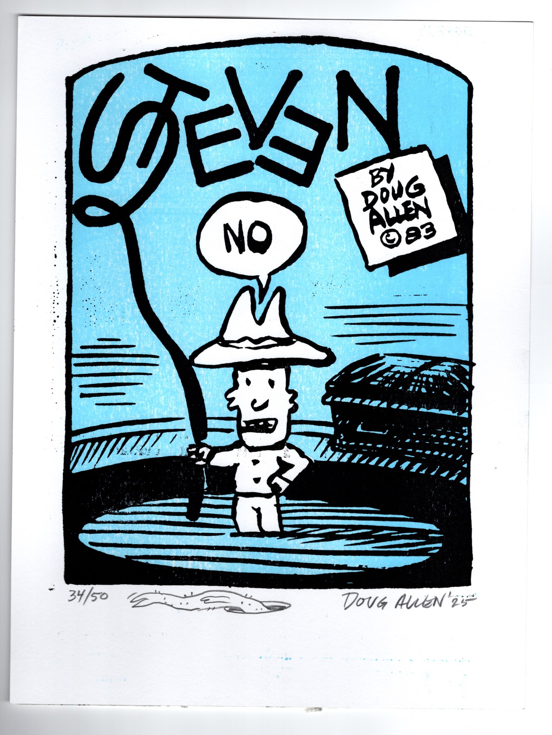 Doug Allen's STEVEN Letter Press Print - SIGNED with SKETCH